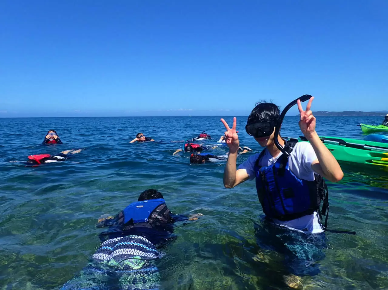 沖ノ島でシュノーケリング